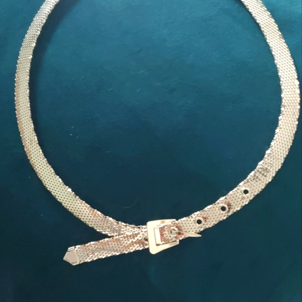 Whiting & Davis Co. Silver Mesh Buckle Belt